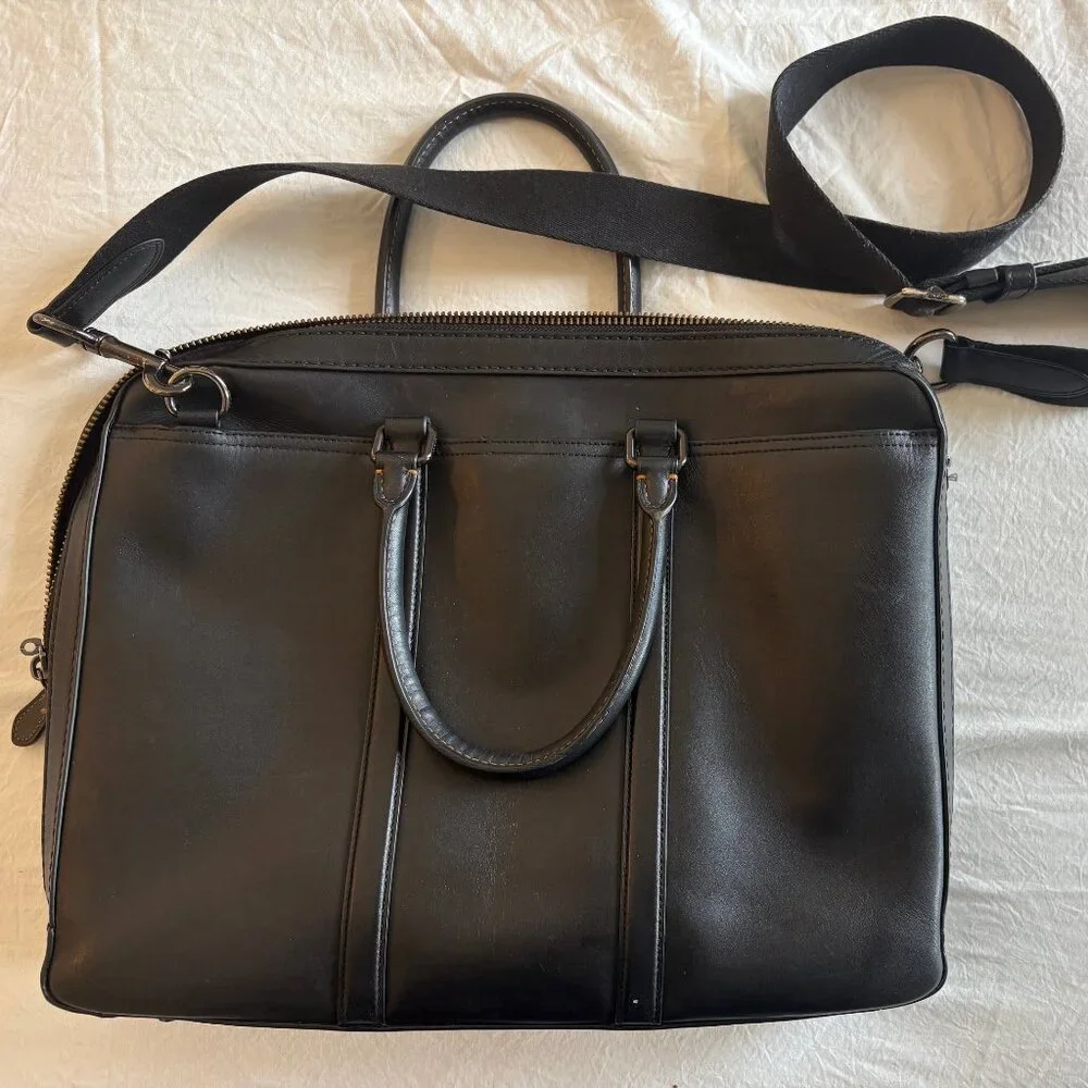 Coach Metropolitan Slim Briefcase – Black Leather – Excellent Condition
